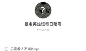 暴走英雄坛2月28日暗号答案介绍