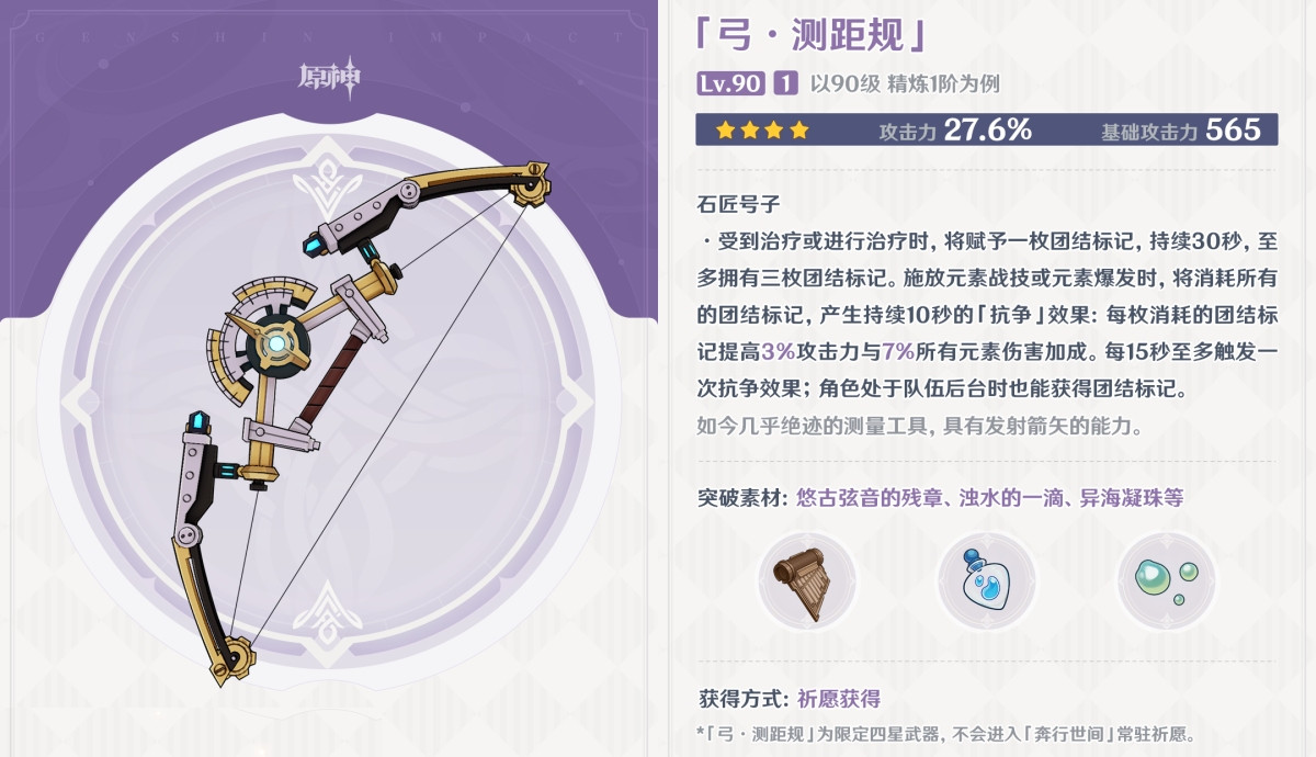 原神测距规突破材料一览